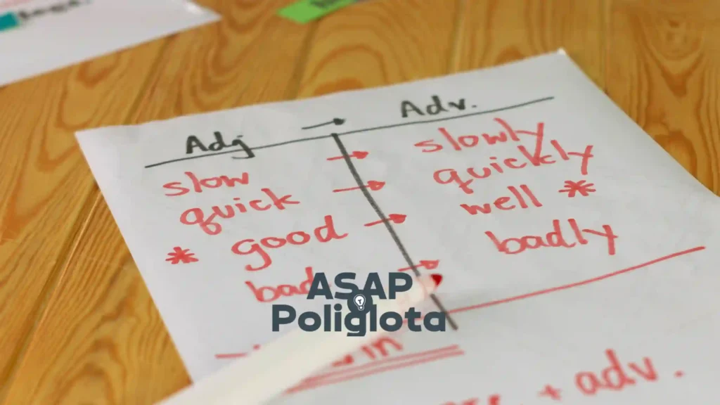 diferenca entre adjevtives e adverbs em ingles